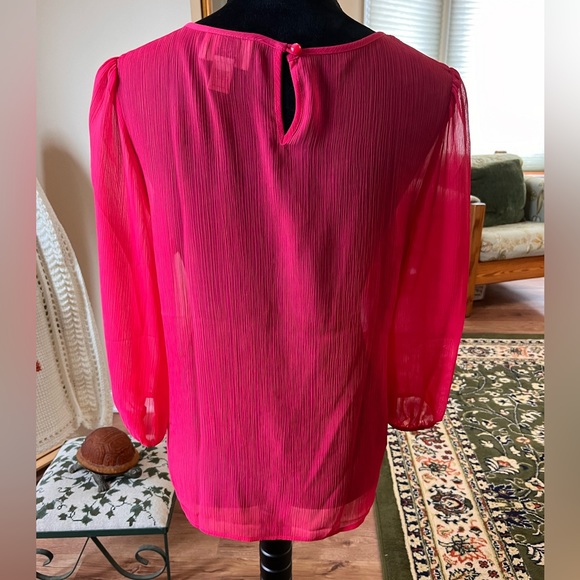 Loft factory pink sheer blouse, size S - Picture 3 of 5